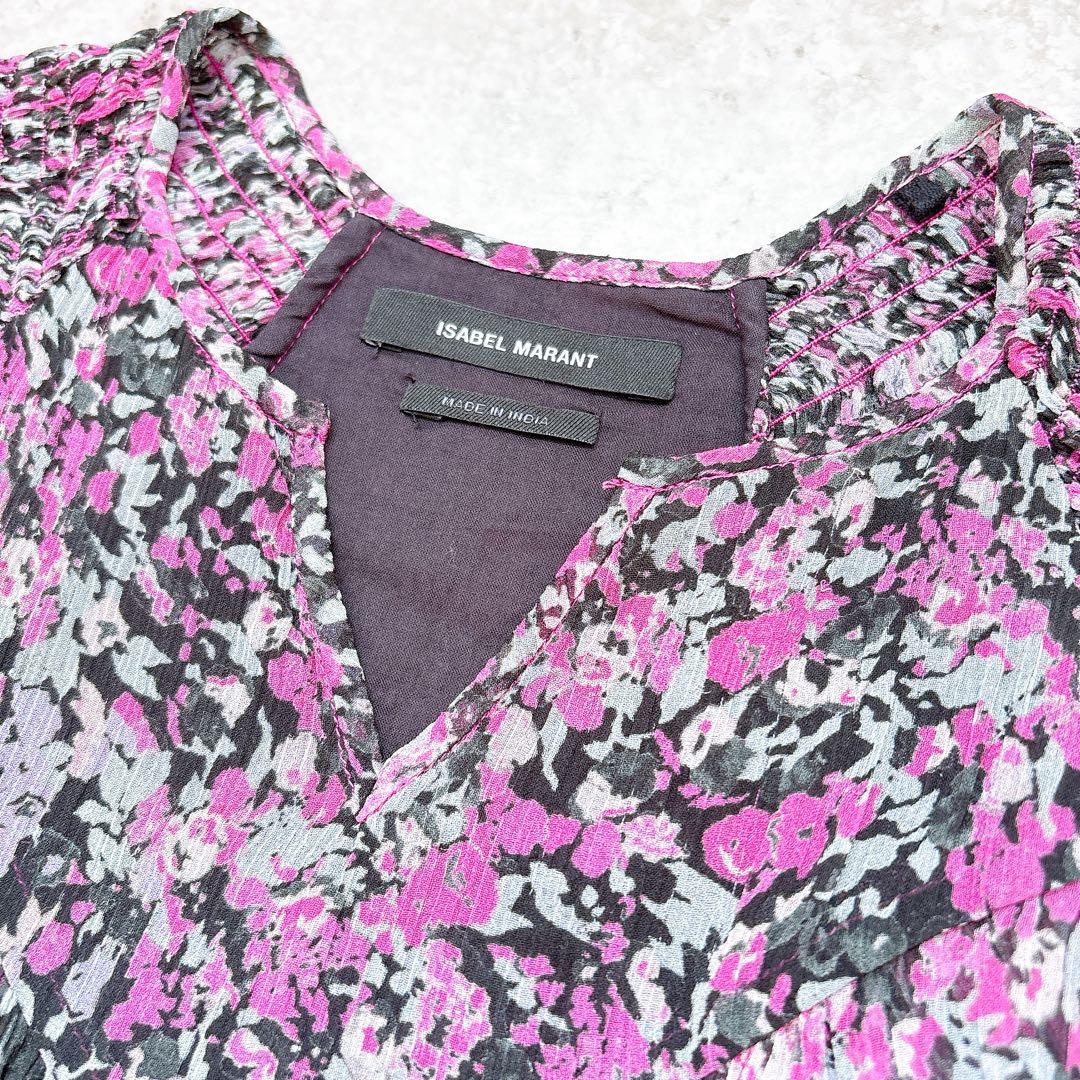 AYK 様ご予約✨美品イザベルマラン　シルクフラワープリントティアードワンピース