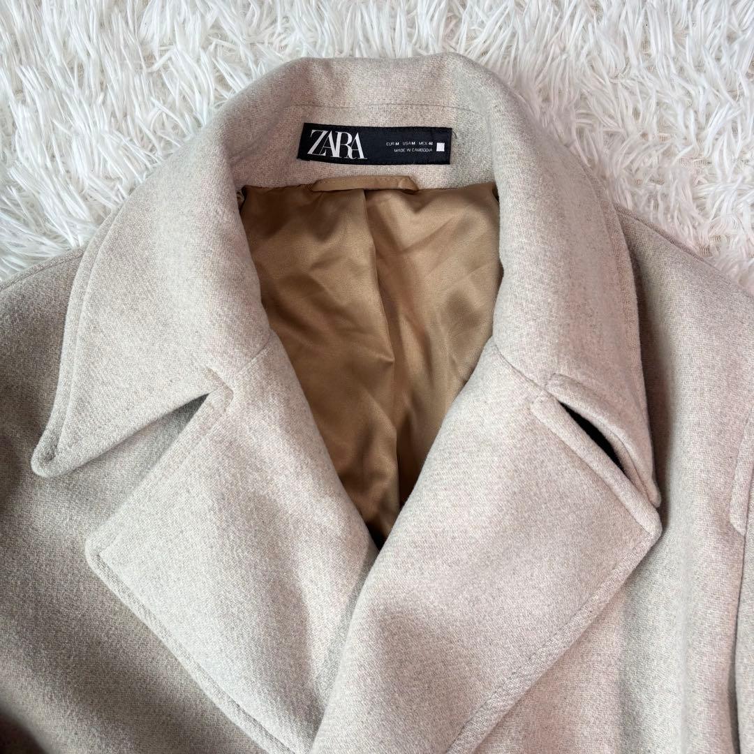 未使用級/XL相当✨ザラ ウール混紡ダブルブレスト チェスターコート マキシ丈