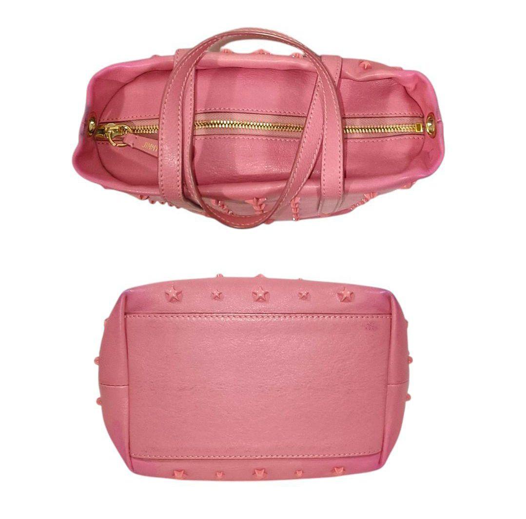 正規品 ジミーチュウ ハンドバッグ 2way ショルダー付き ピンク スタッズ