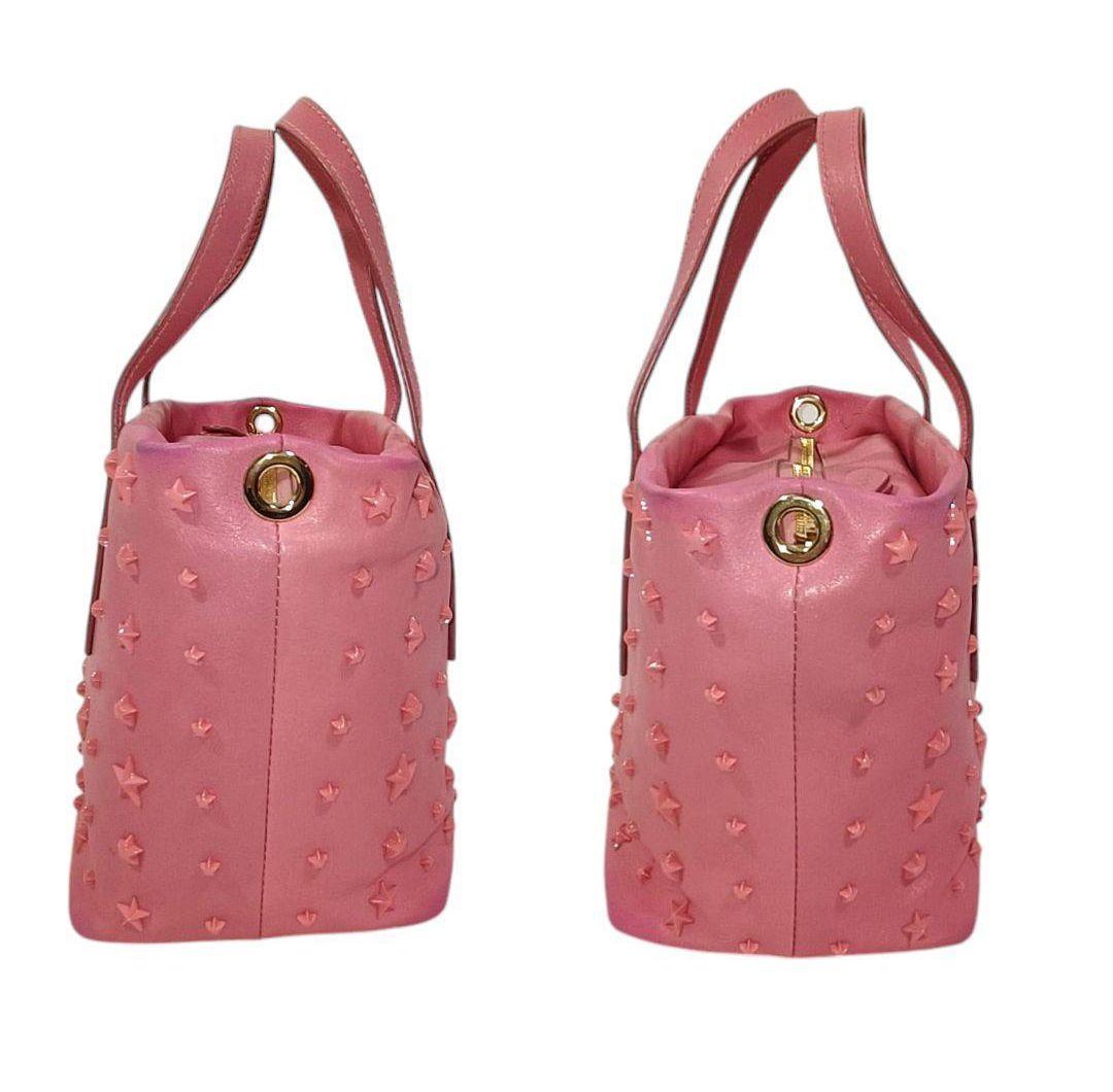 正規品 ジミーチュウ ハンドバッグ 2way ショルダー付き ピンク スタッズ
