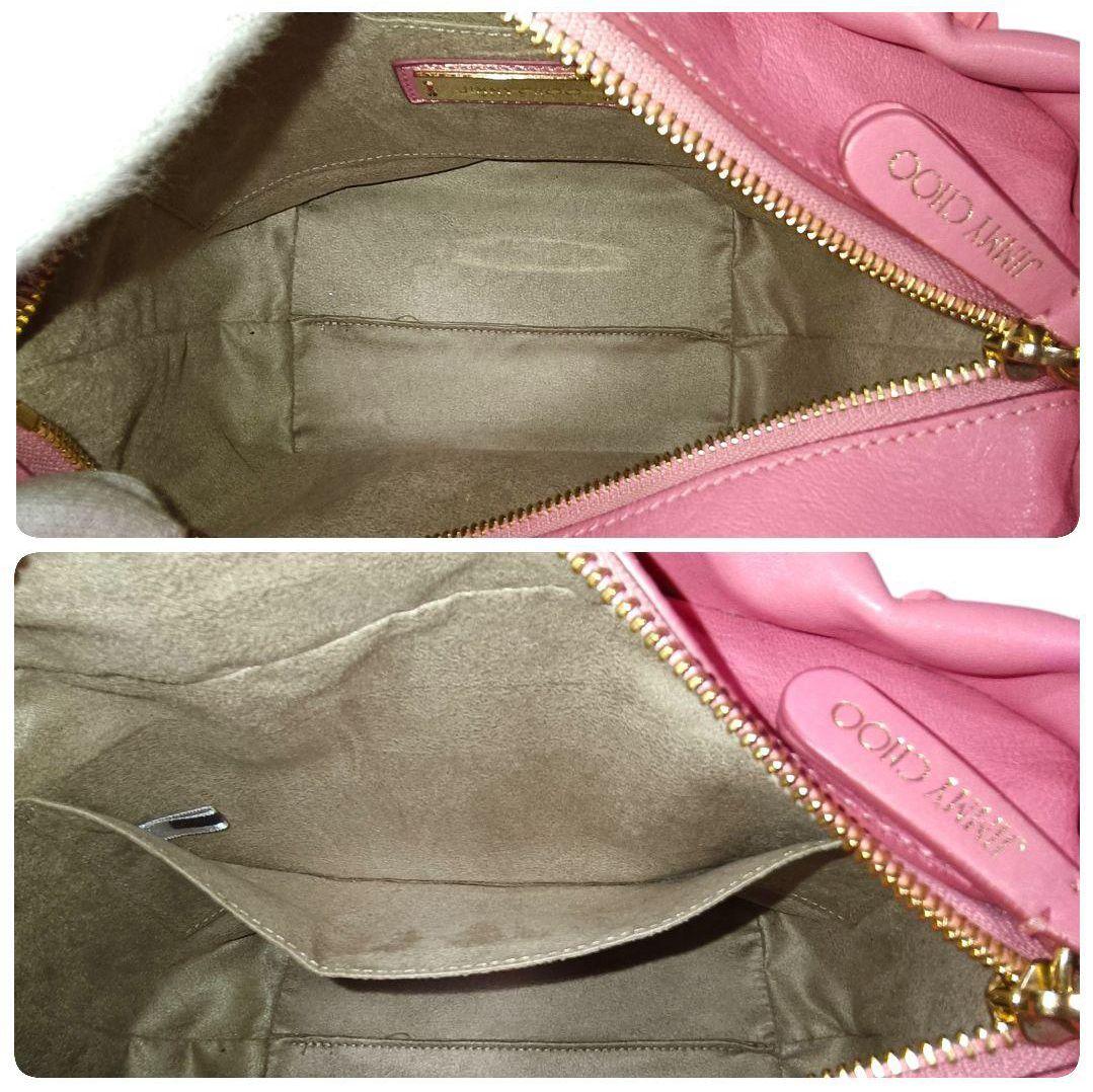 正規品 ジミーチュウ ハンドバッグ 2way ショルダー付き ピンク スタッズ