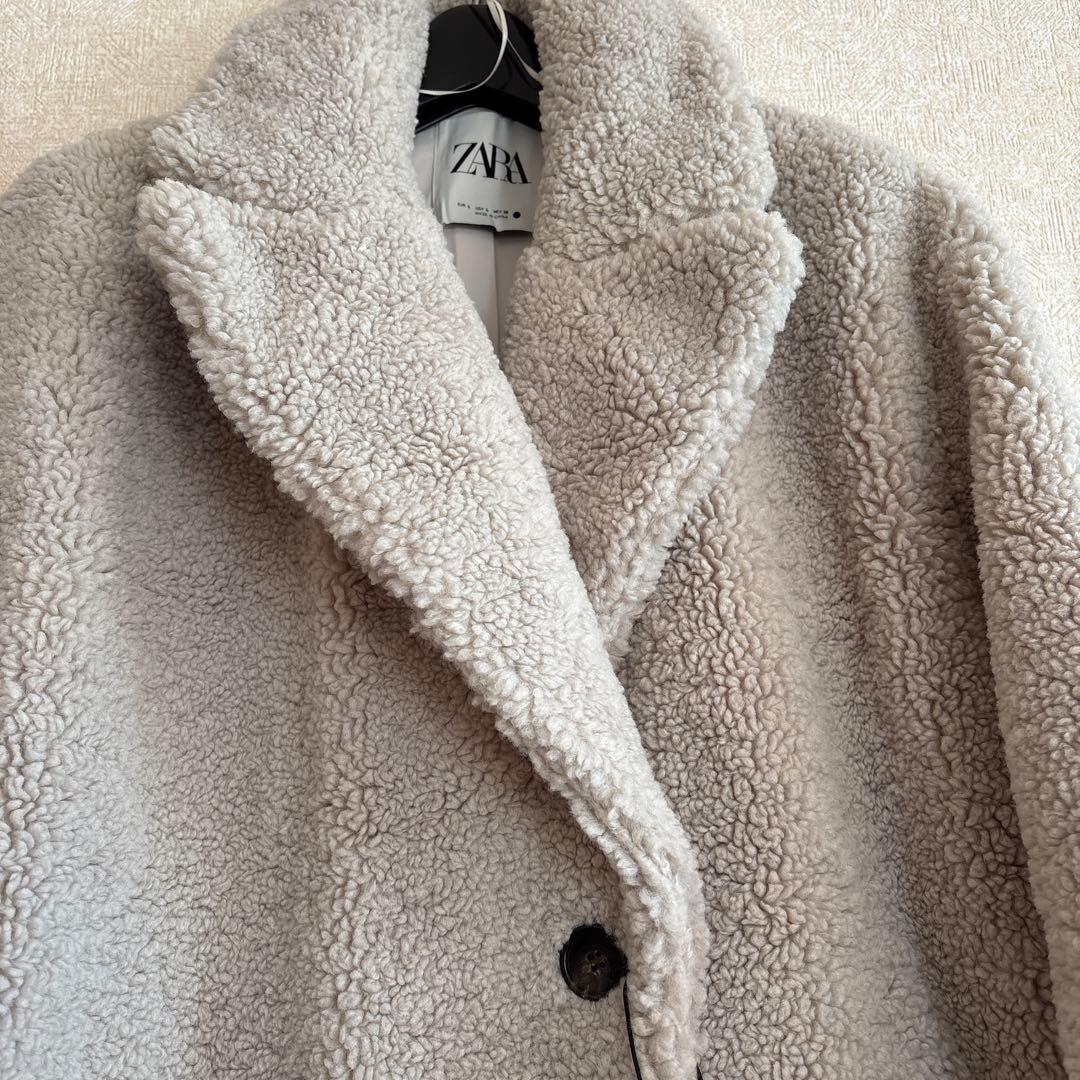 ZARA テディベアコート　ボアコート　L