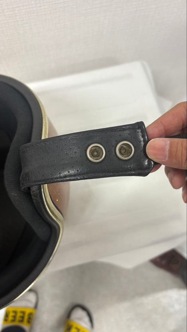 オレンジラメ仕上げ ジェットヘルメット