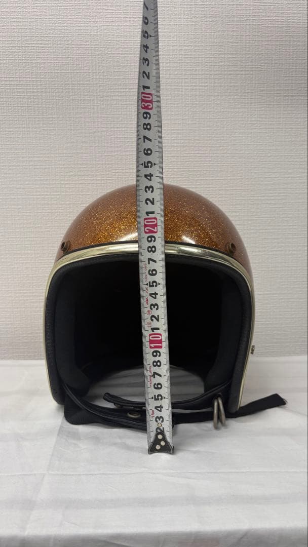 オレンジラメ仕上げ ジェットヘルメット