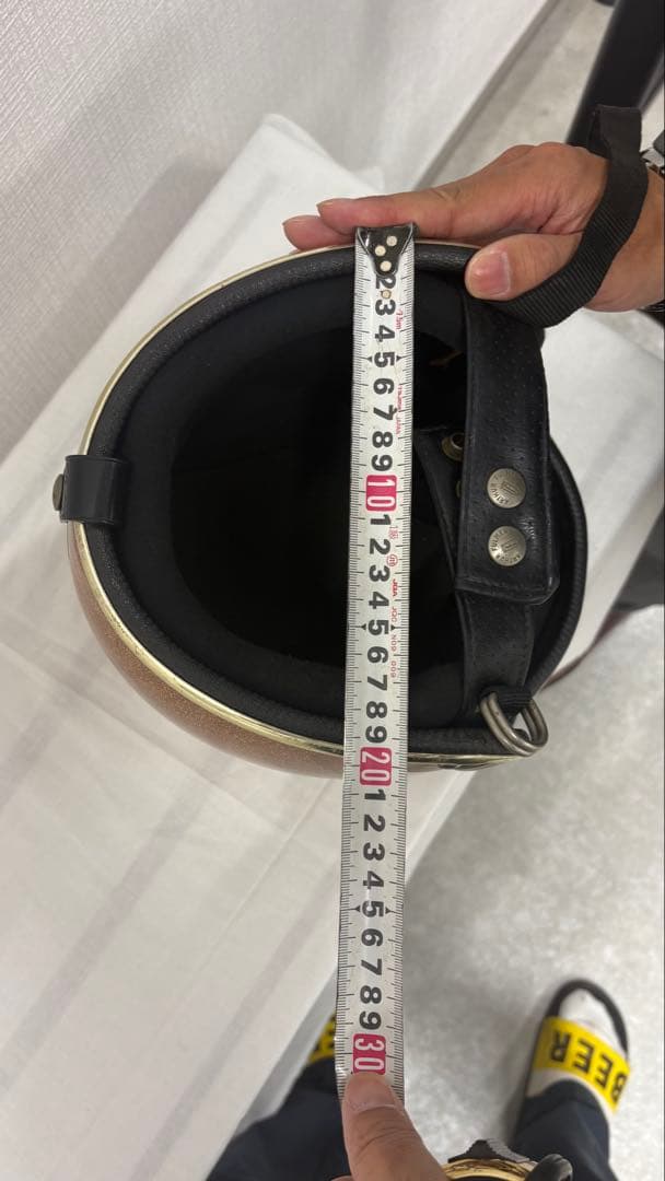 オレンジラメ仕上げ ジェットヘルメット