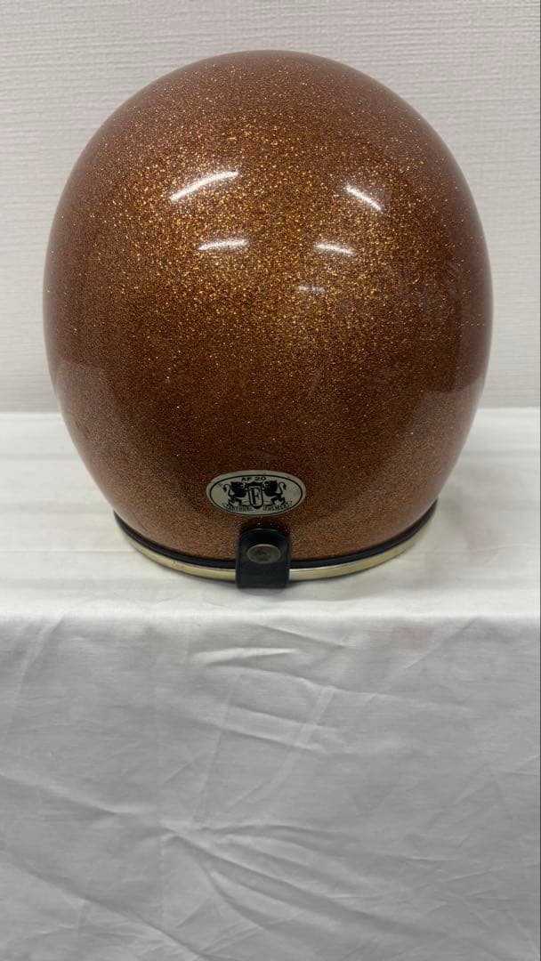 オレンジラメ仕上げ ジェットヘルメット