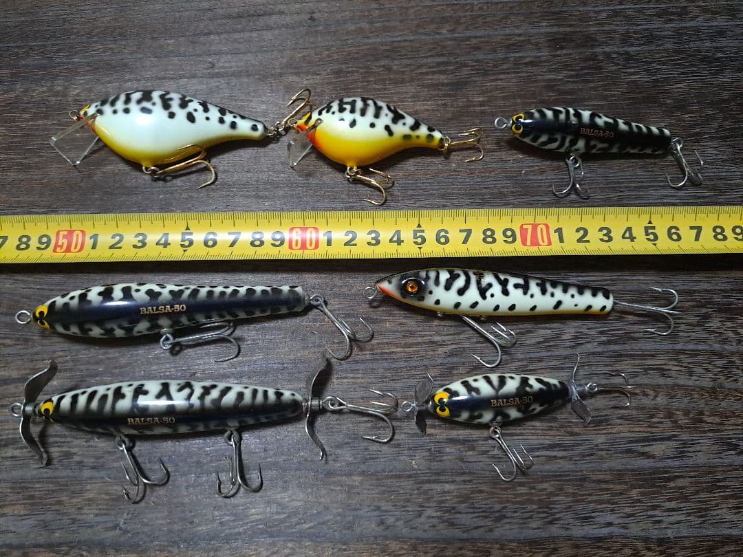 実釣未使用　美品　バルサ50　ホワイトコーチドッグ　7個セット　オリオリ　フグ