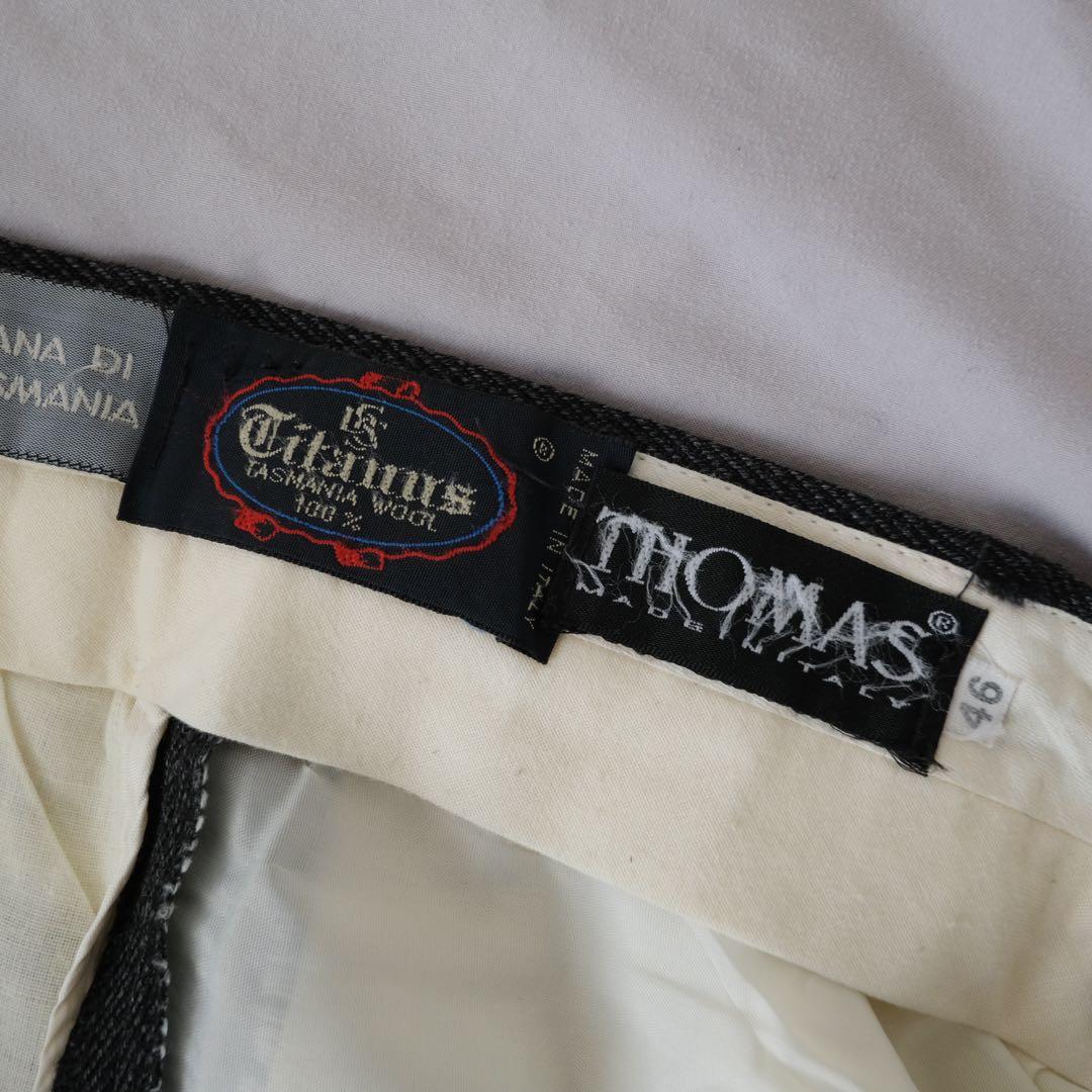 80s イタリア製 euro vintage チャコールグレー スラックス