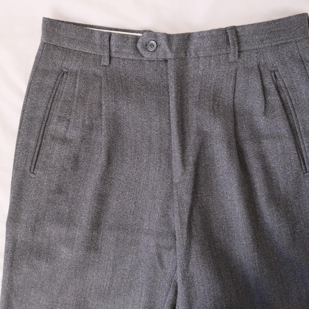 80s イタリア製 euro vintage チャコールグレー スラックス