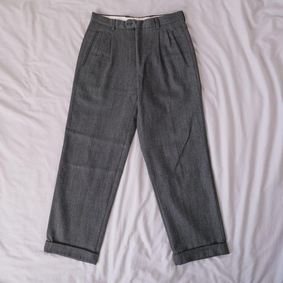 80s イタリア製 euro vintage チャコールグレー スラックス