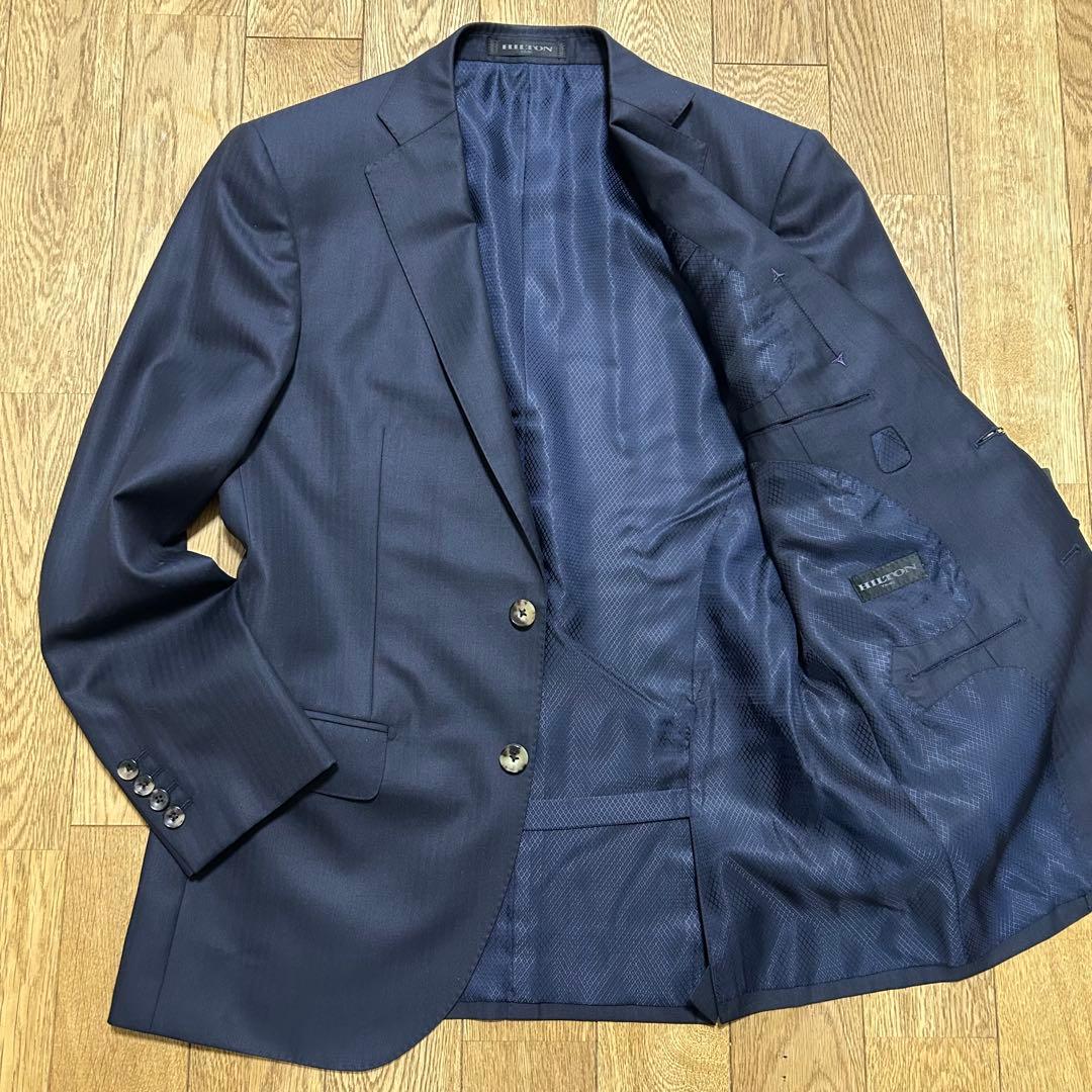 【新品未使用】HILTON ウール＆シルク ビジネス スーツ イギリス生地使用