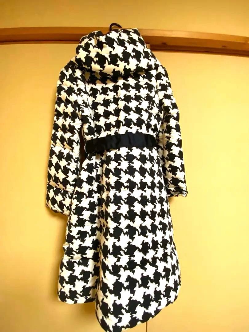 M'S GRACY ハウンドトゥース柄 ロングコート 38