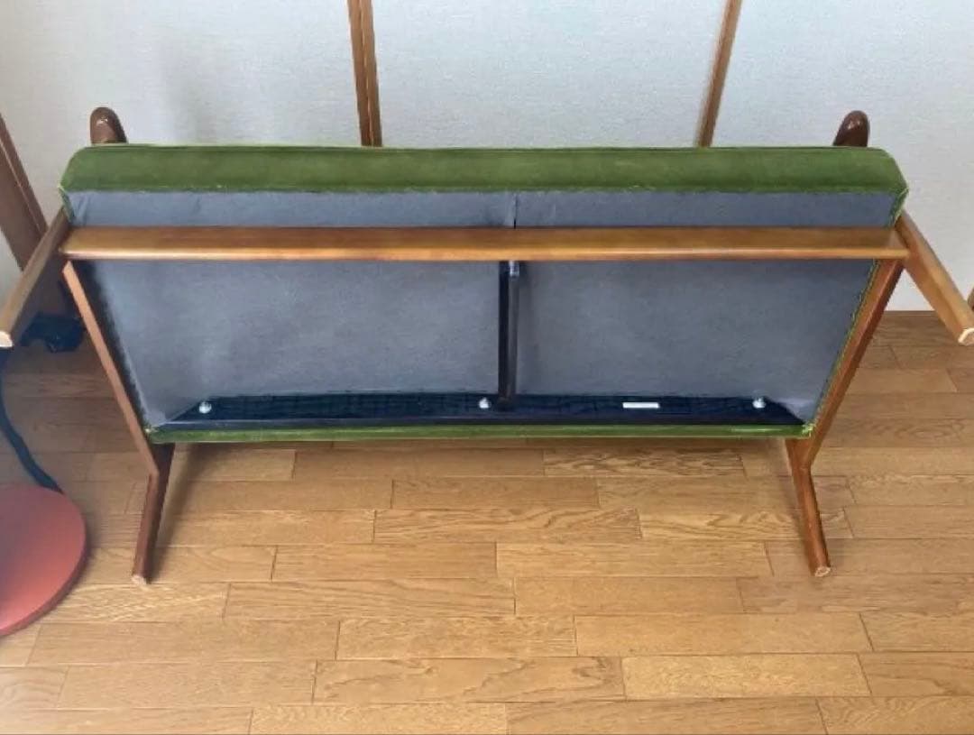 カリモク60　Kチェア　2シーター　モケットグリーン