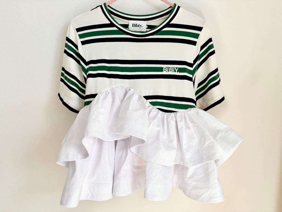 【正規品】bibiy ストライプ フリル Tシャツ　試着のみ