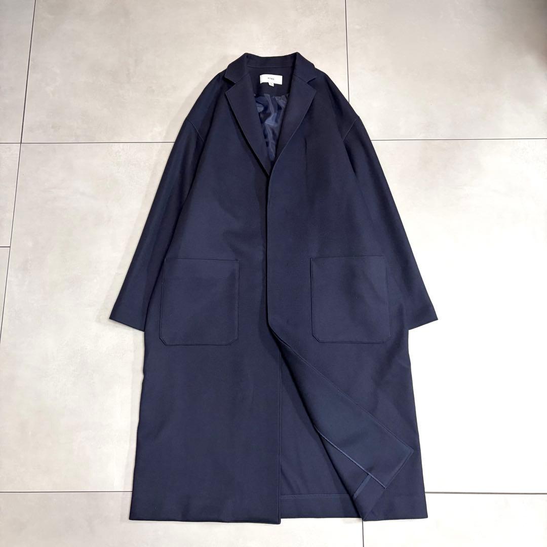 未使用級✨ハイク　2024　ウールショップコート　ネイビー　XXL　ロングコート