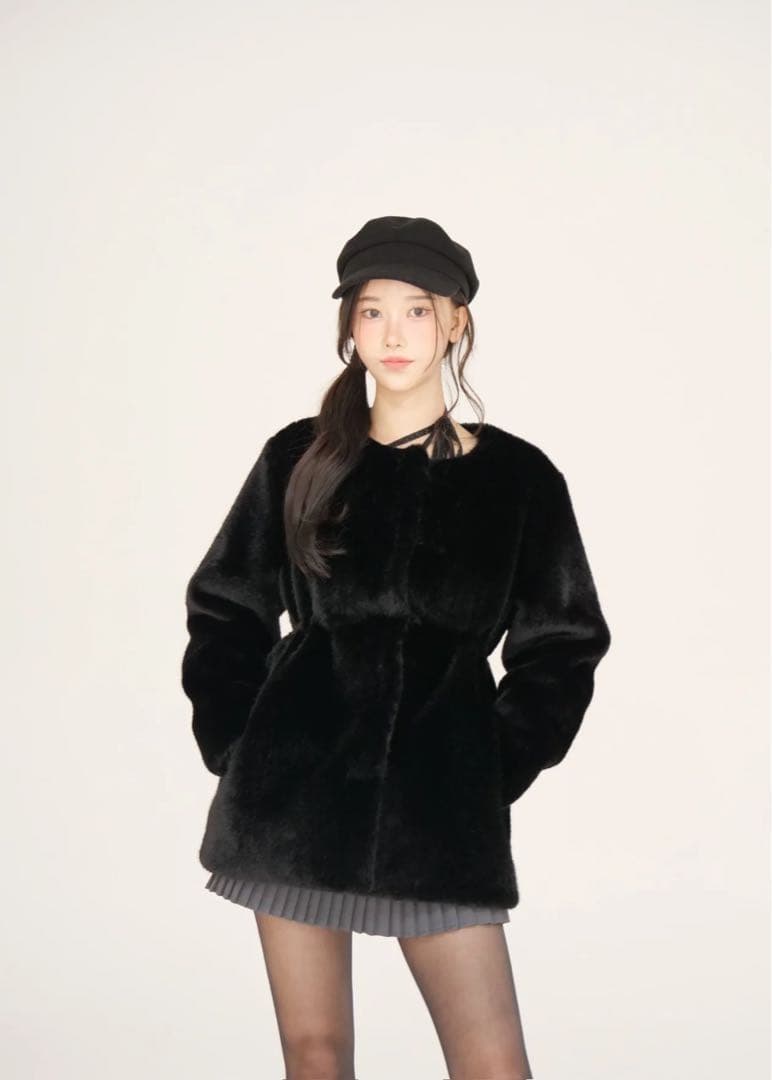 WAISTMARK ECO FUR COAT ♡ yilon
