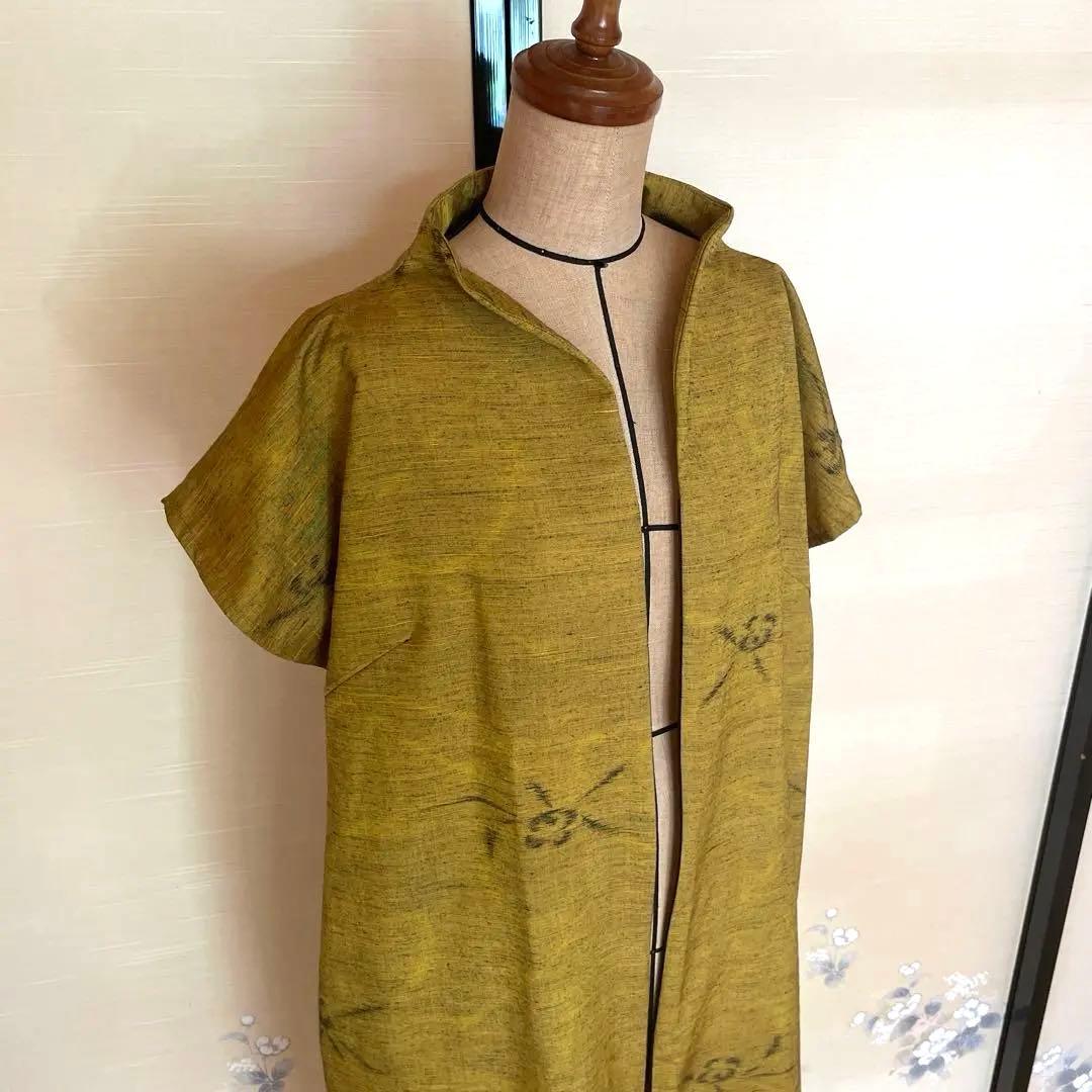 紬リメイク前開きワンピース_36