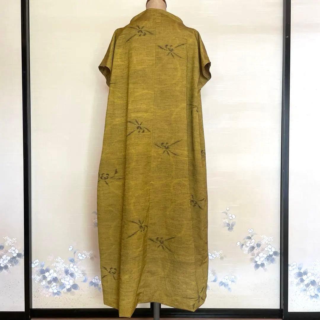 紬リメイク前開きワンピース_36