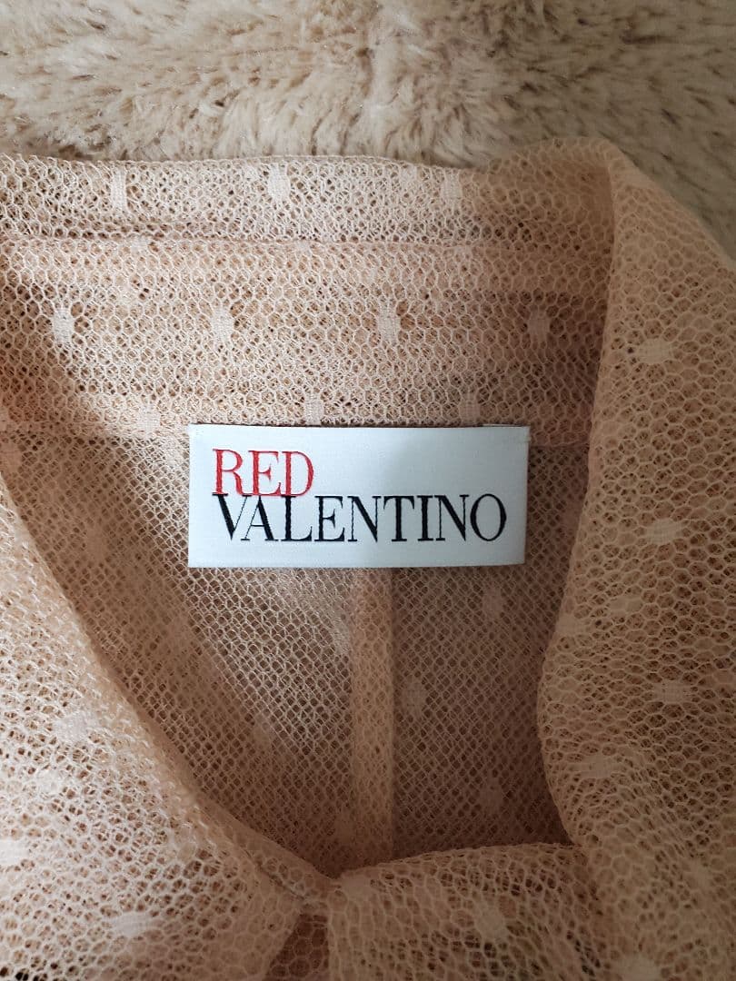 RED VALENTINOベージュピンク透け感チュールトレンチコート日本未入荷色