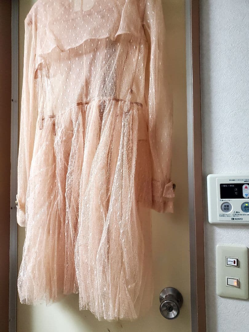 RED VALENTINOベージュピンク透け感チュールトレンチコート日本未入荷色