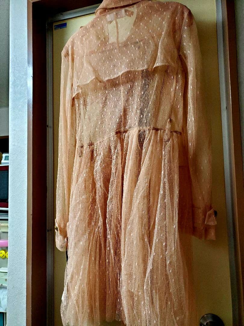 RED VALENTINOベージュピンク透け感チュールトレンチコート日本未入荷色
