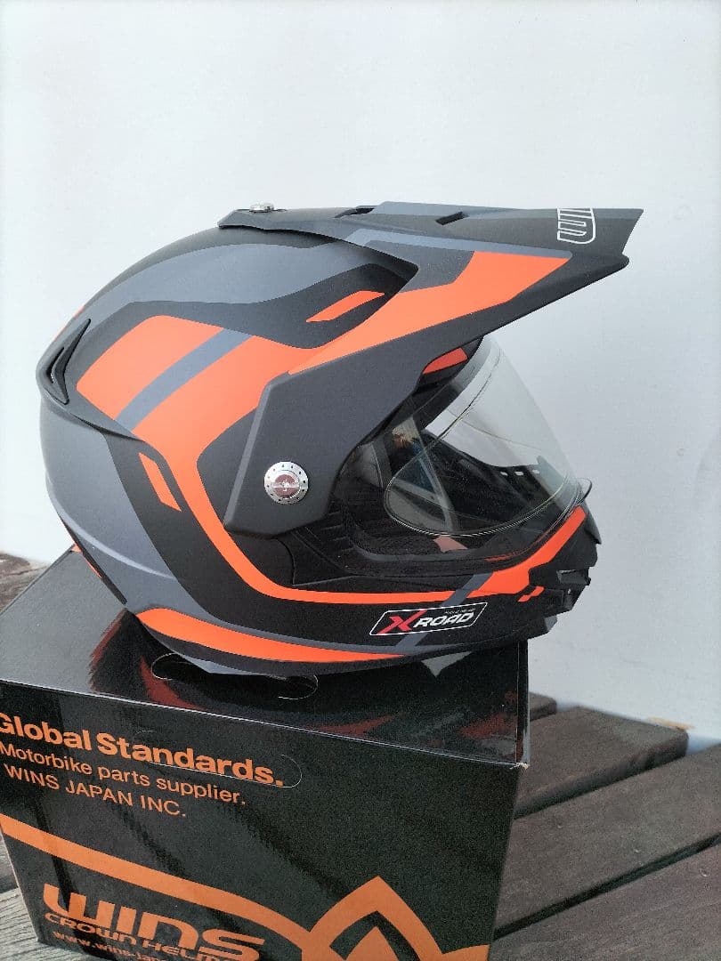 WINS　X-ROAD　ヘルメット　サイズXL マットブラック　オレンジ