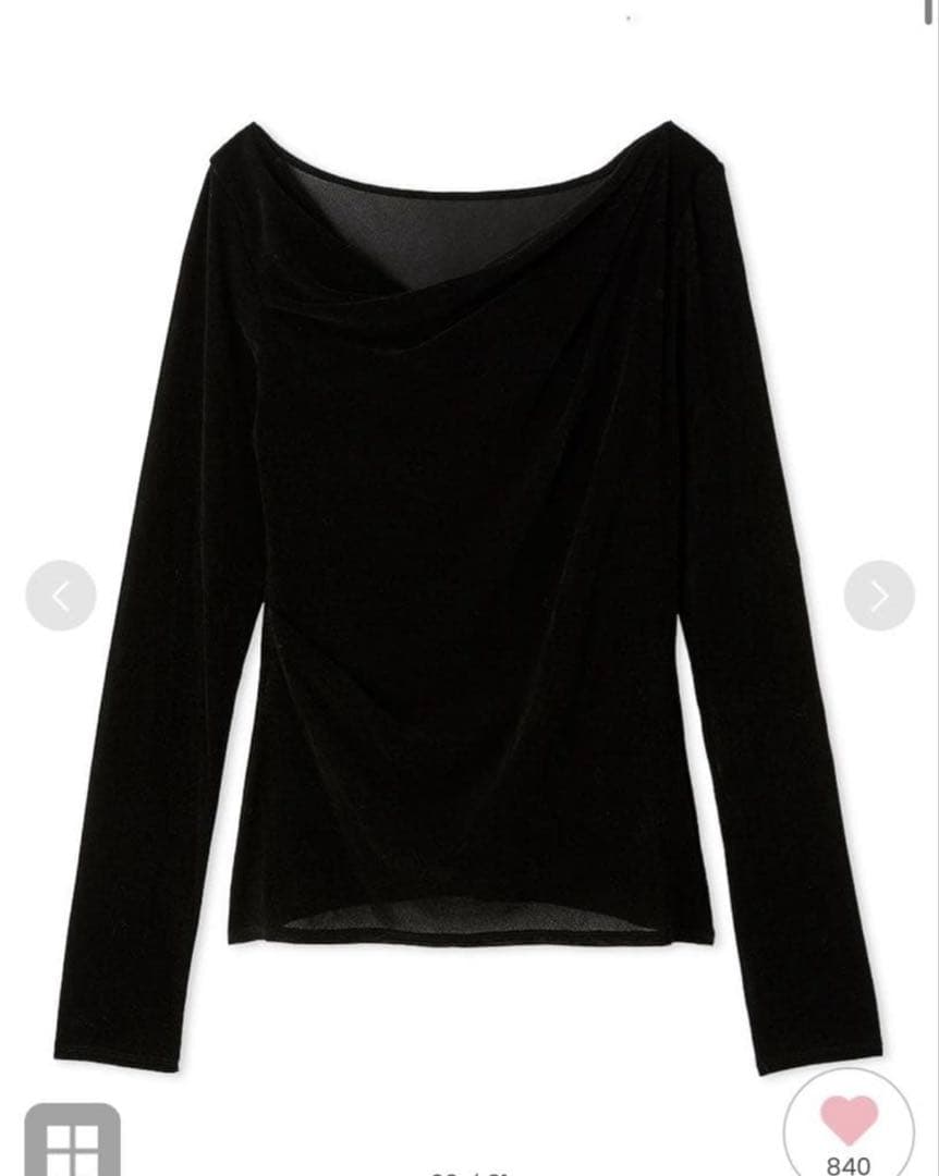 FRAY I.D デコルテタックフロッキーチュールトップス ブラック