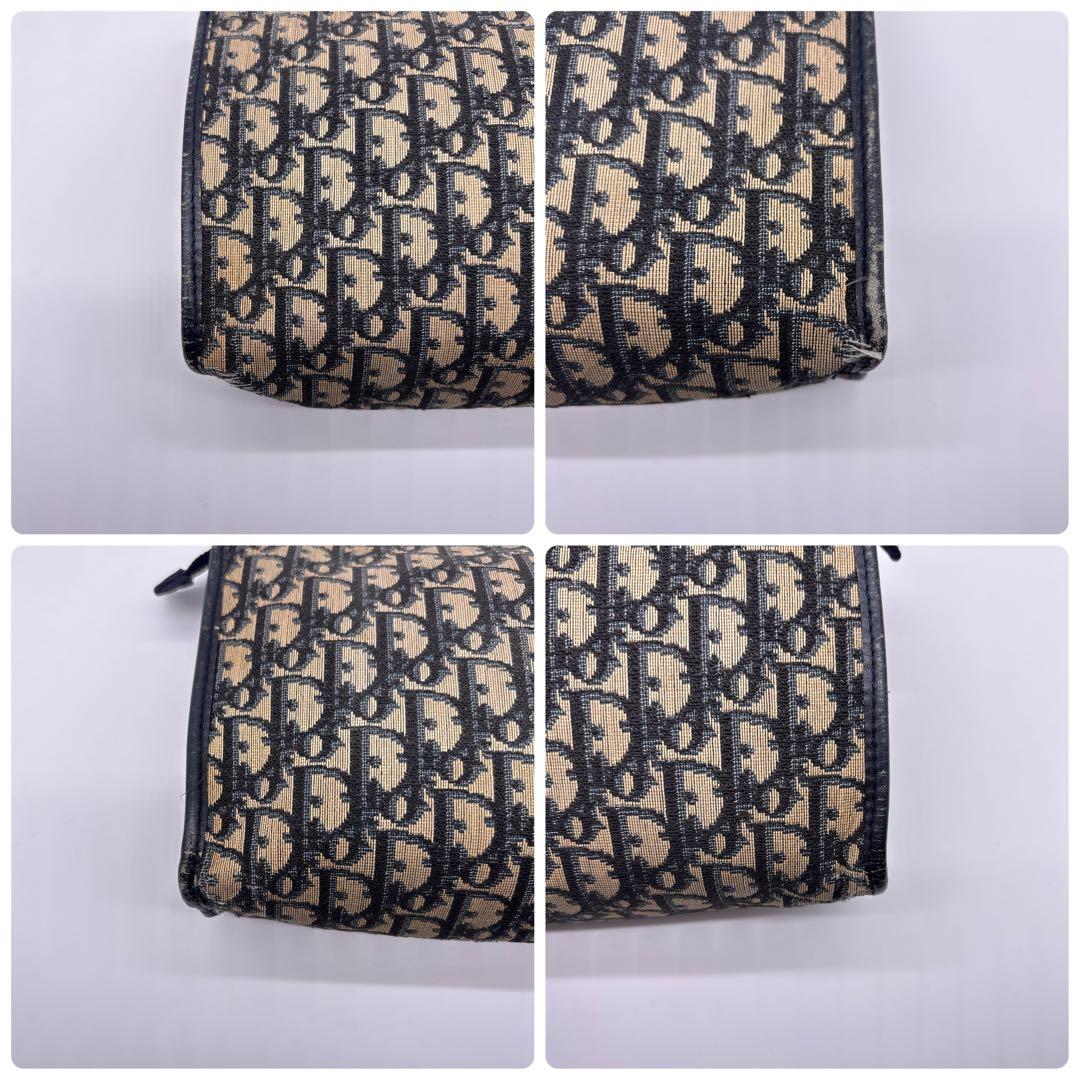 希少　Dior ディオール ポーチバッグ トロッター柄 クラッチ　ネイビー