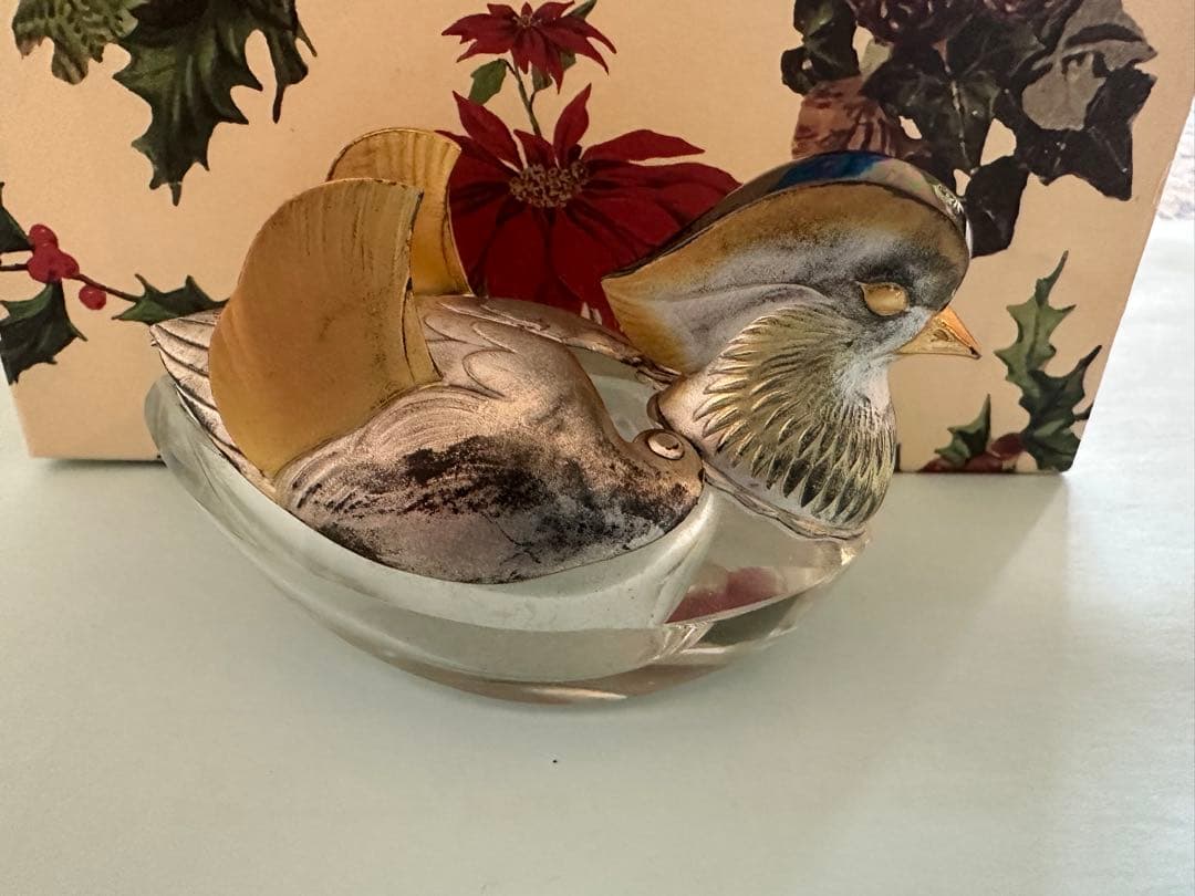 銀製 鴛鴦 おしどり 調味料入れ 2点セット 刻印有