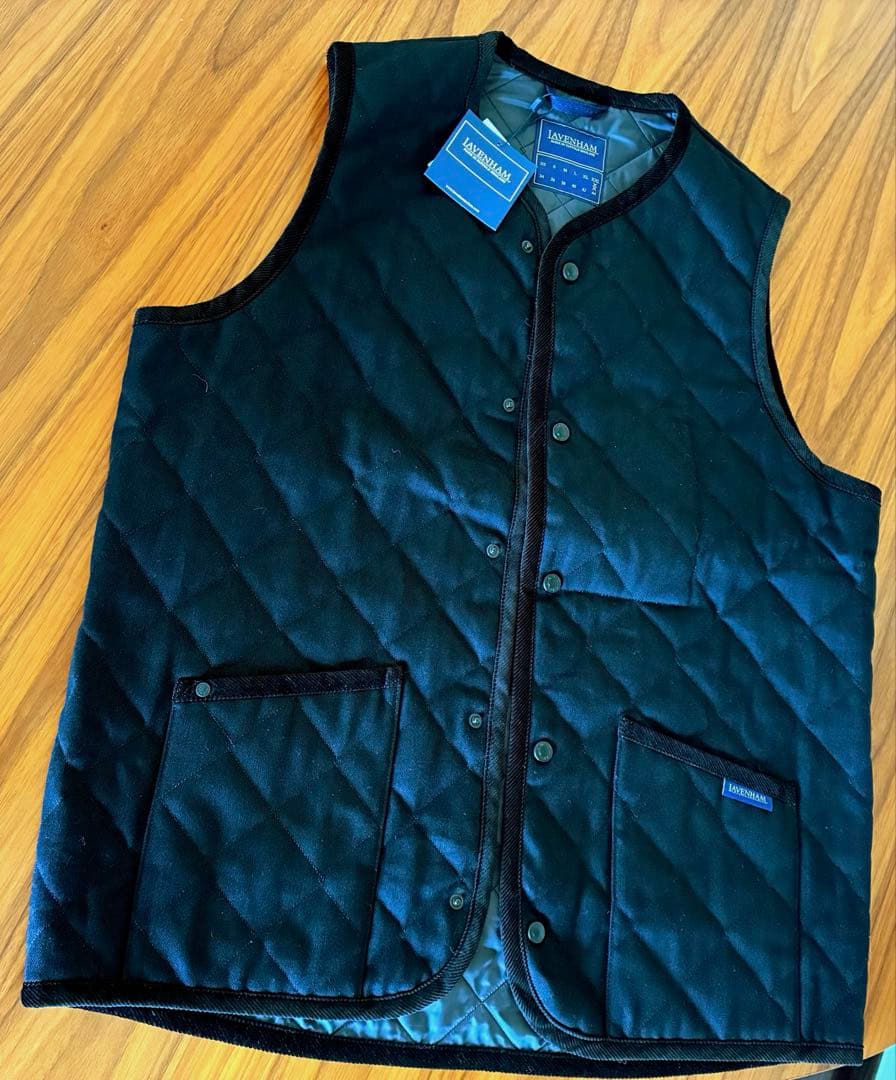 ラベンハム　デニムキルティングベスト 黒