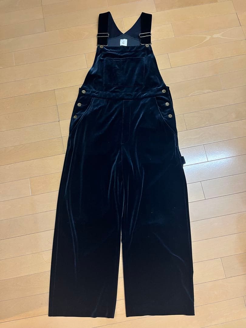 プロフィール様ご契約　6(roku) ベロア　オーバーオール ネイビー