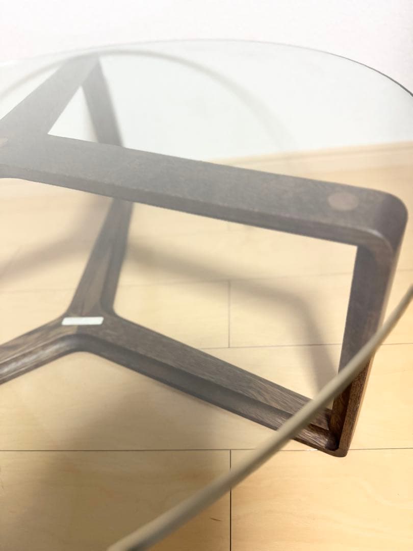 カリモク リビング　センターテーブル　ガラストップ　オーク