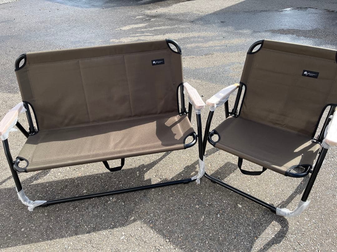 定価¥45000 ロゴスベーシックチェアーカバーセットキャンプカーキベージュ美品