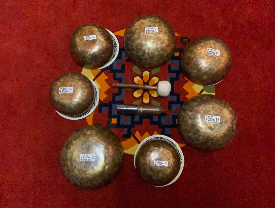 7チャクラシンギングボウルSET ⑧ 【BLACK TIGERデザイン】