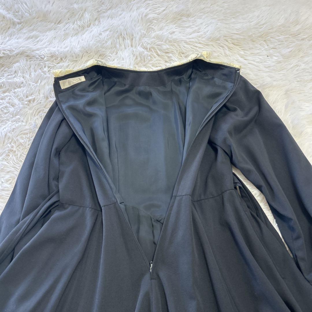 エミリーテンプル レース襟 バックリボン 長袖 フレアワンピース 160 日本製