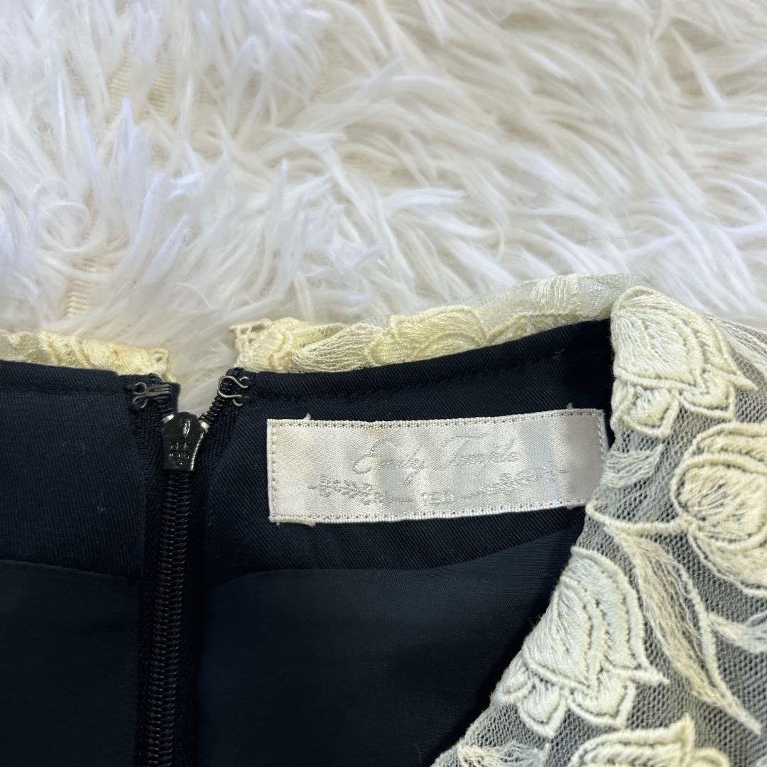 エミリーテンプル レース襟 バックリボン 長袖 フレアワンピース 160 日本製