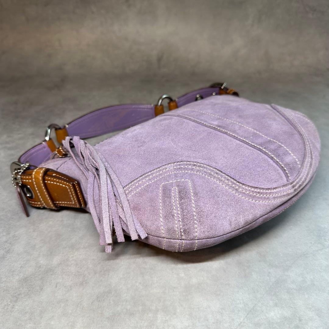 バッグ COACH Purple Hobo Suede One shoulder bag