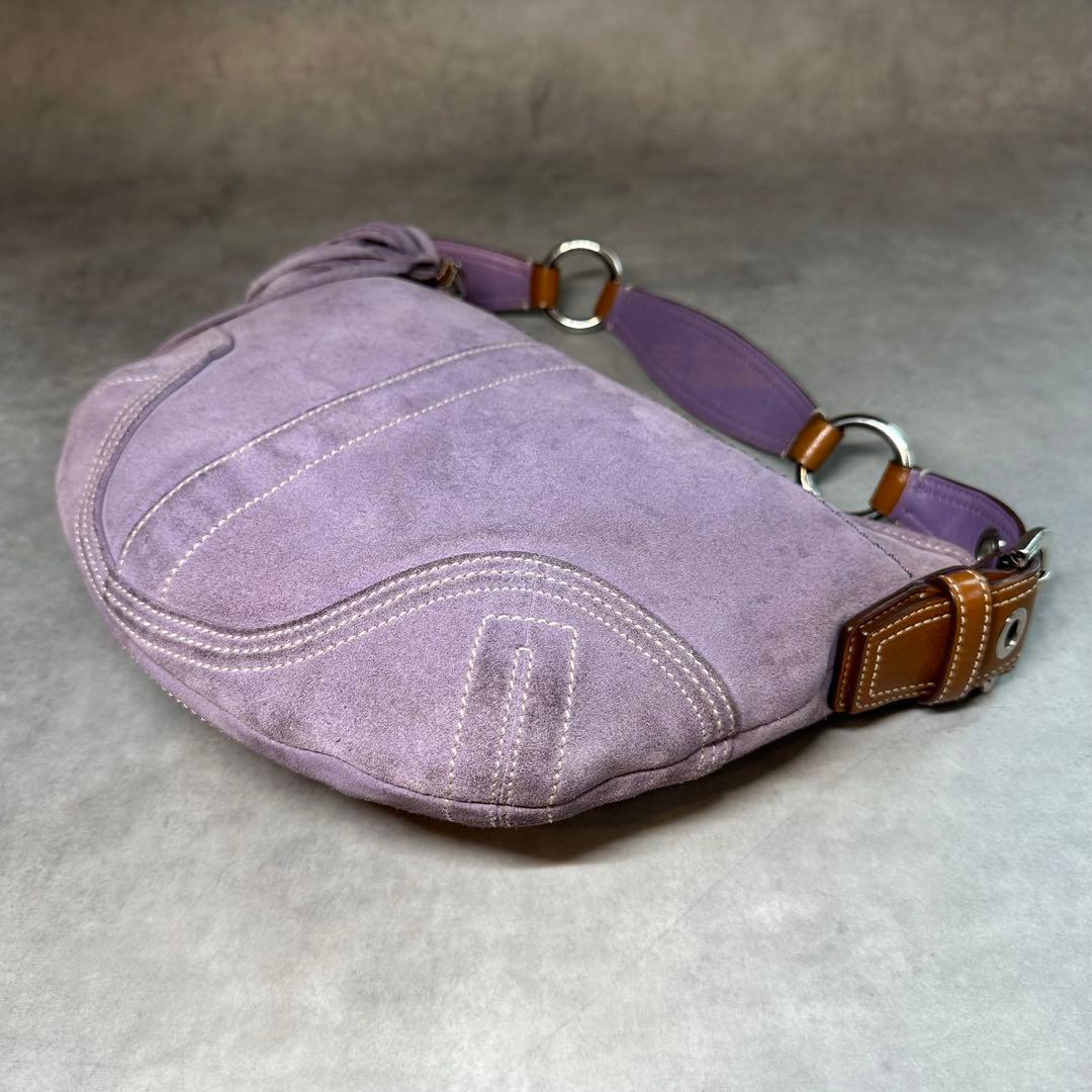 バッグ COACH Purple Hobo Suede One shoulder bag
