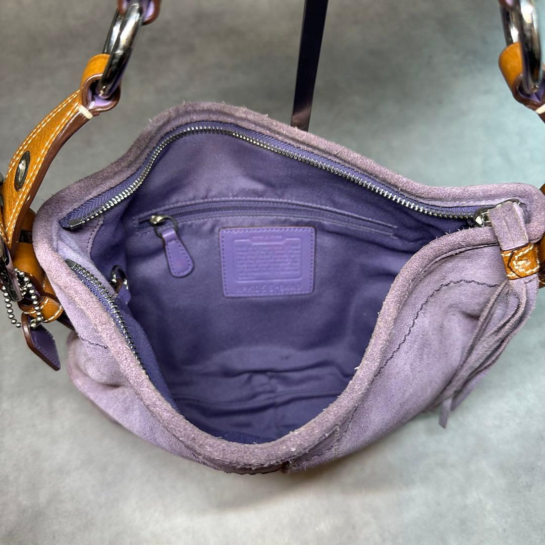 バッグ COACH Purple Hobo Suede One shoulder bag