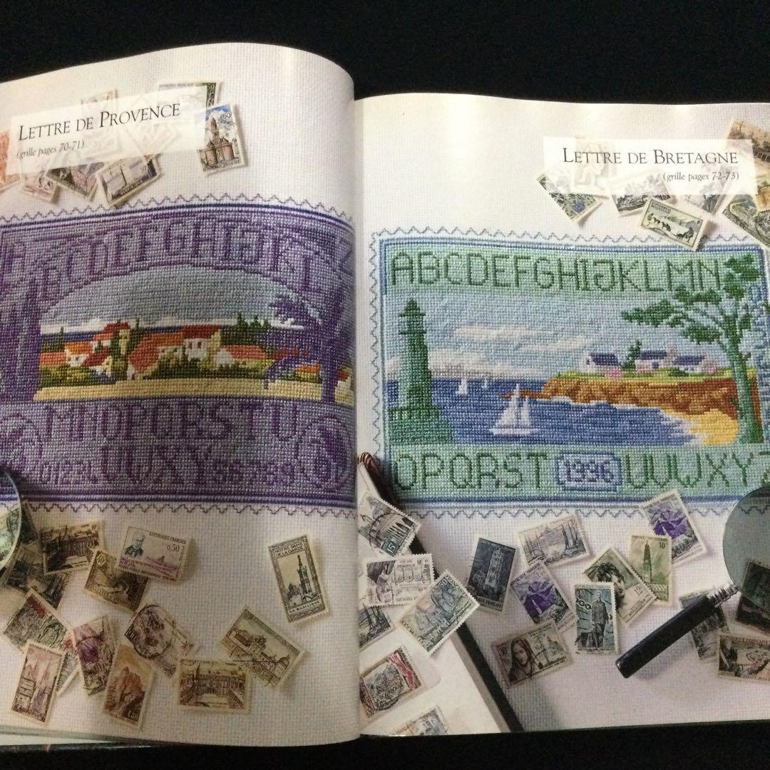 クロスステッチ　洋書　フランス語　刺繍　アルファベット　刺しゅう　図案集　作品集