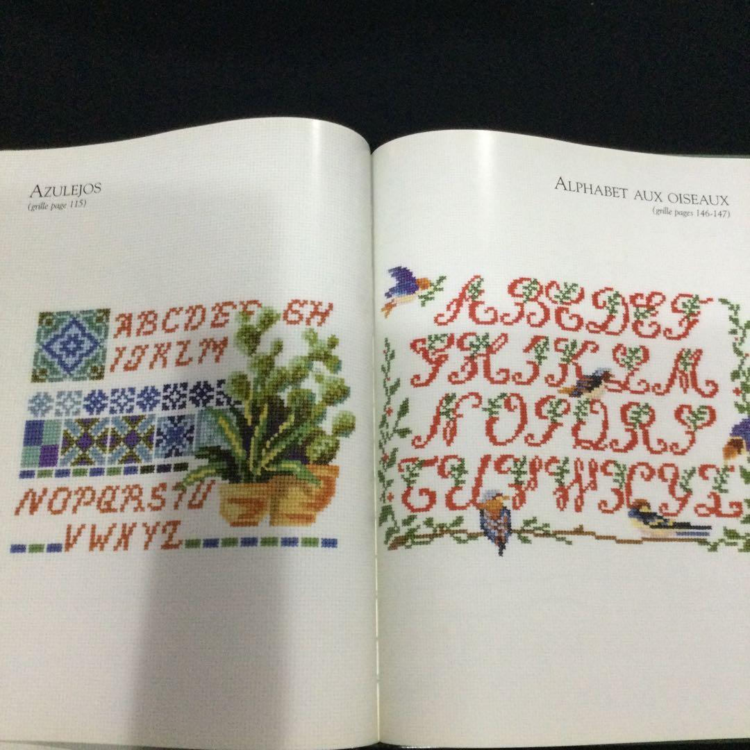 クロスステッチ　洋書　フランス語　刺繍　アルファベット　刺しゅう　図案集　作品集