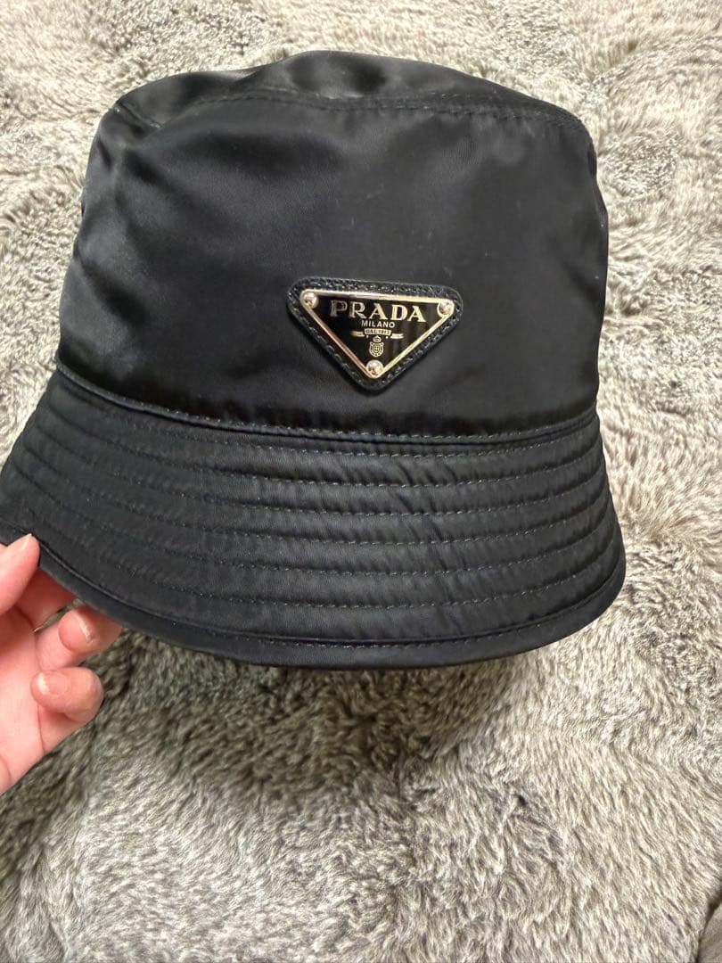 PRADA ブラック バケットハット 保存袋付き