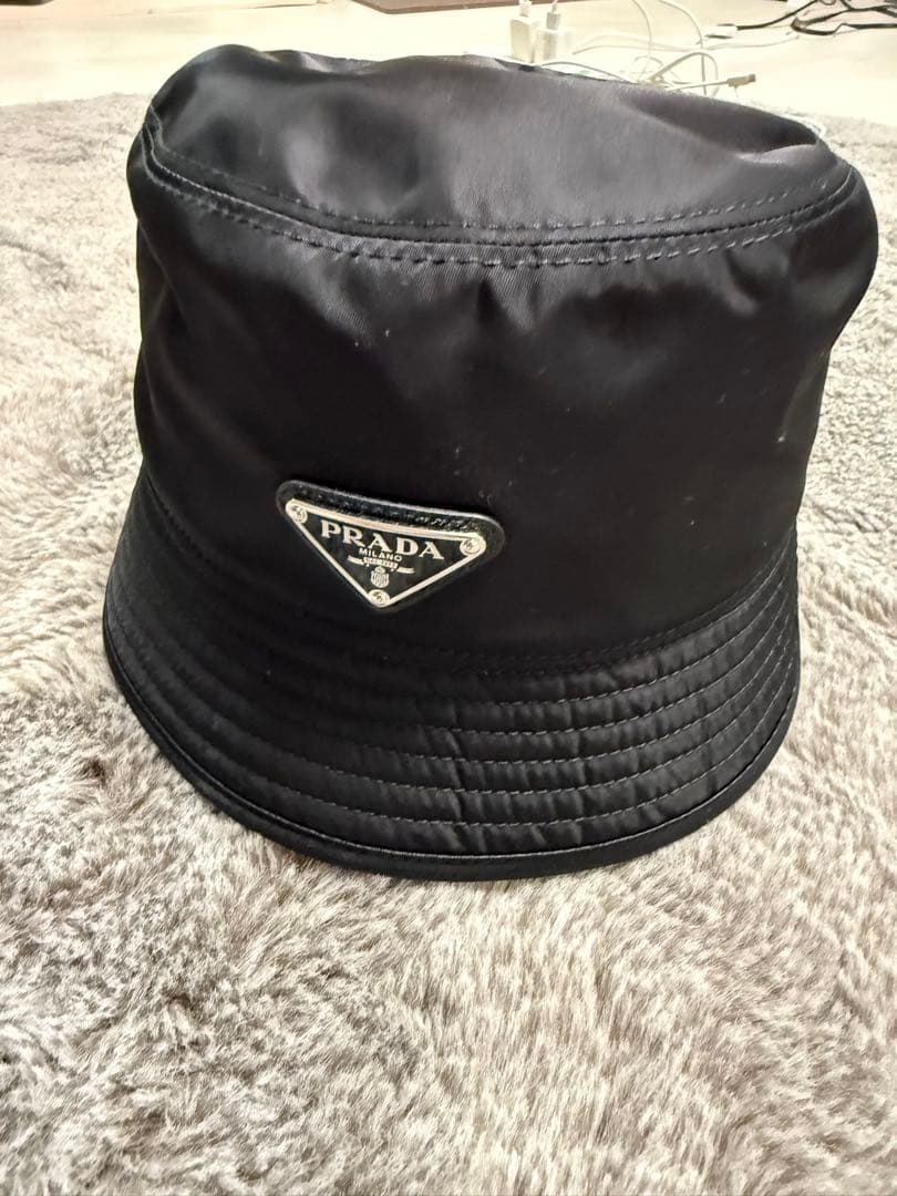 PRADA ブラック バケットハット 保存袋付き