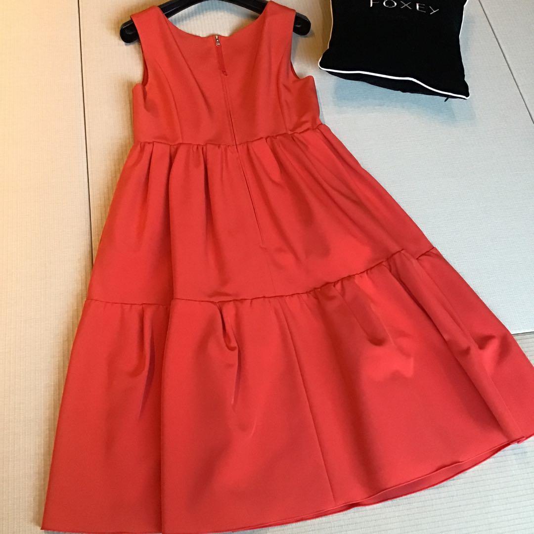 FOXEY ニューヨーク赤Aラインワンピース