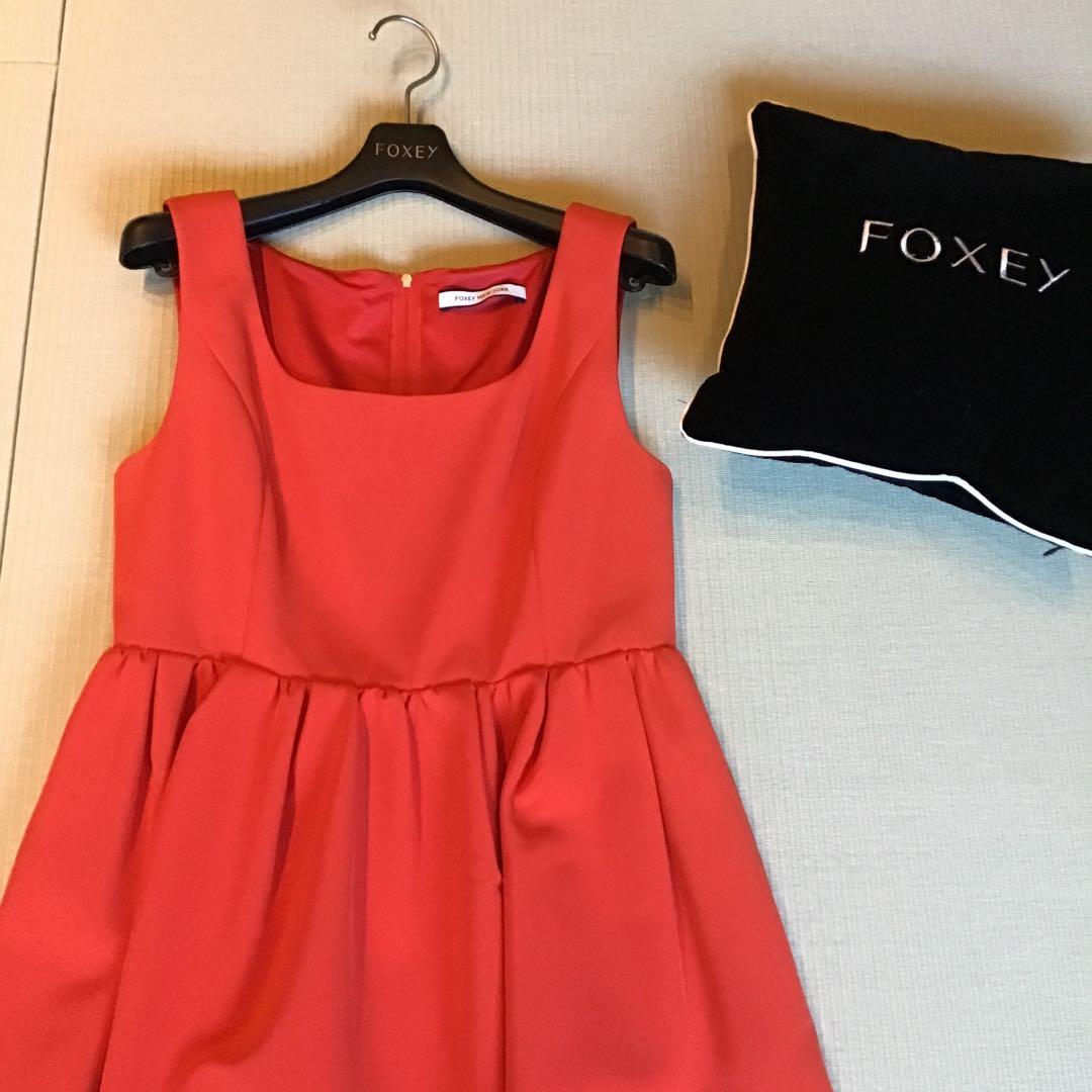 FOXEY ニューヨーク赤Aラインワンピース