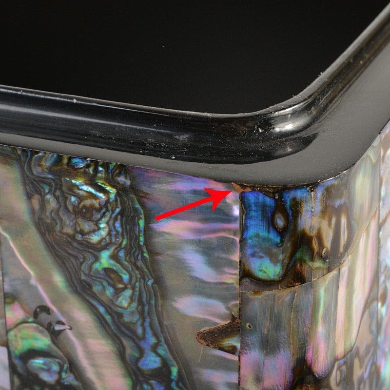 朝鮮美術　漆塗　螺鈿細工　文箱　M　R7345B