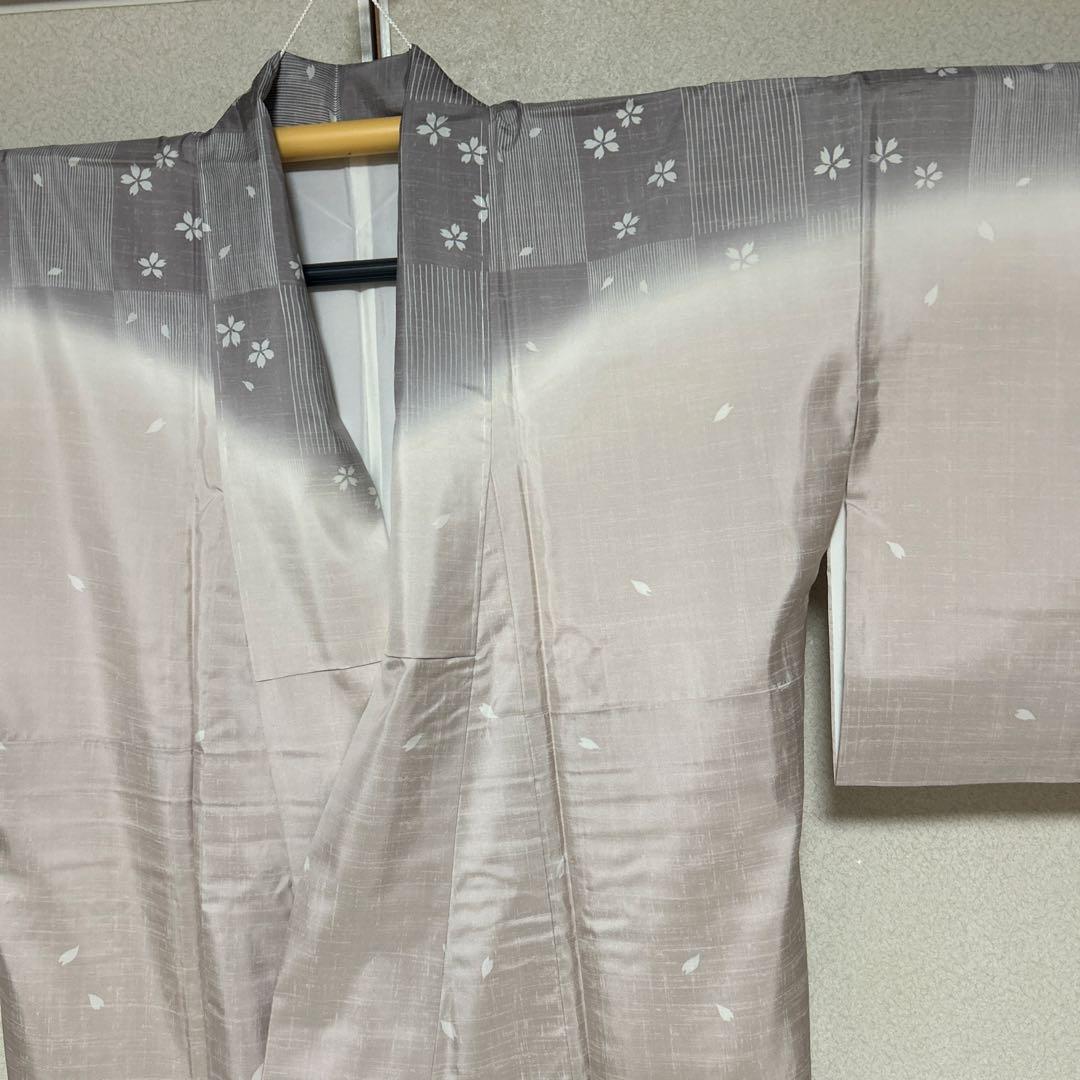 着物　縞大島　付け下げ訪問　トールサイズ 裄長