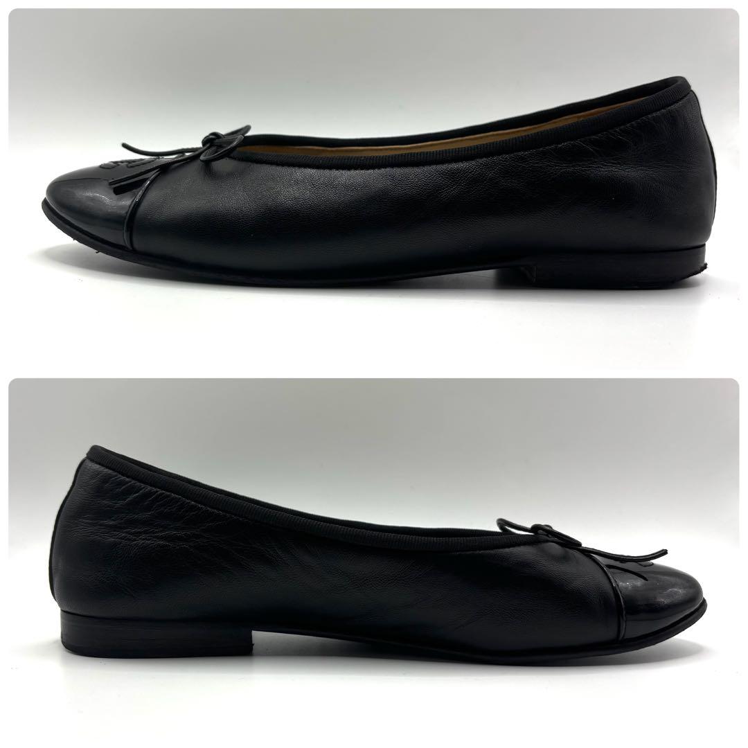 ✨美品✨CHANEL バレエシューズ　バレリーナ　レザー　ブラック　24㎝相当