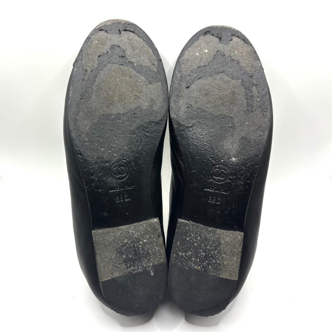 ✨美品✨CHANEL バレエシューズ　バレリーナ　レザー　ブラック　24㎝相当