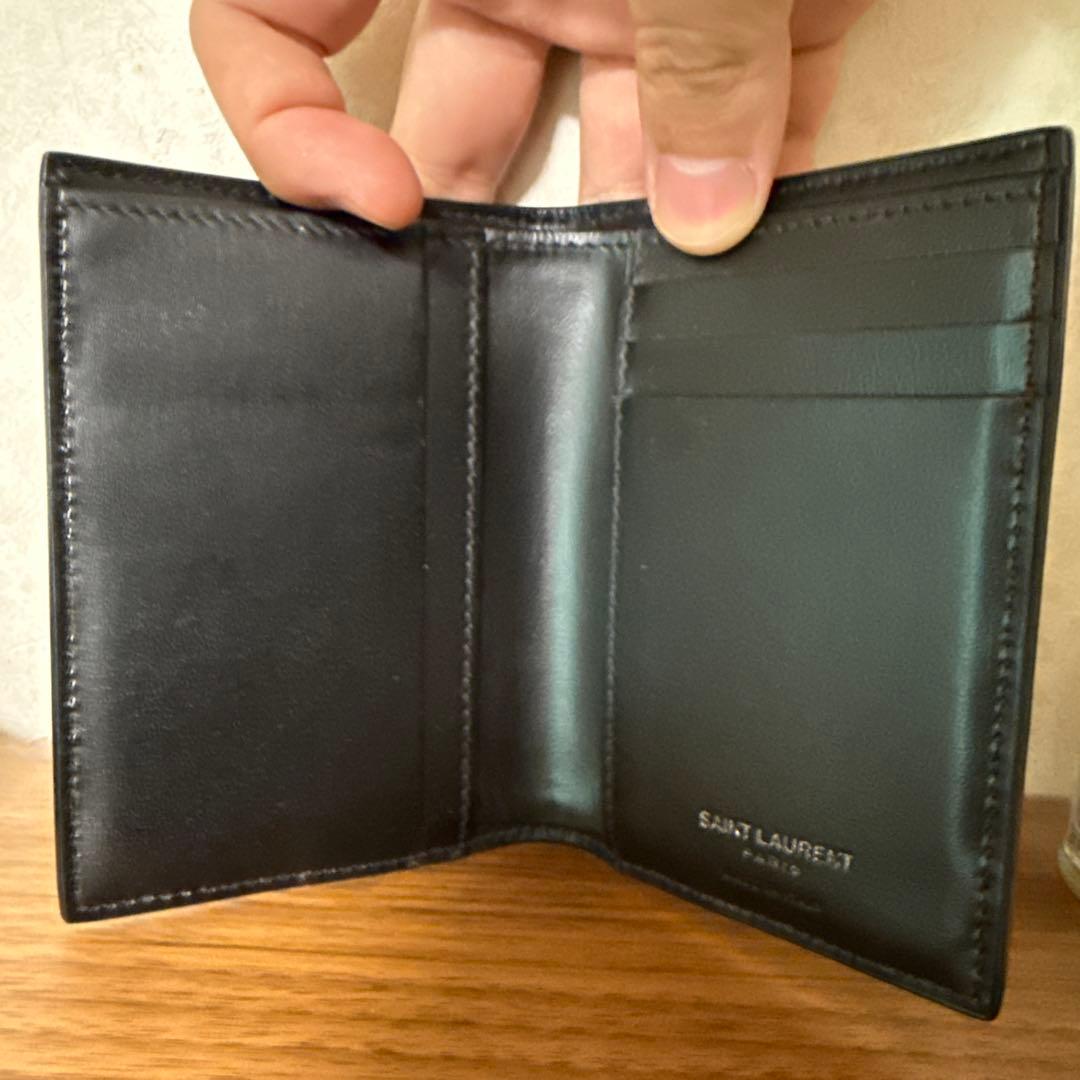 【Y】SAINT LAURENT ブラック 二つ折り財布